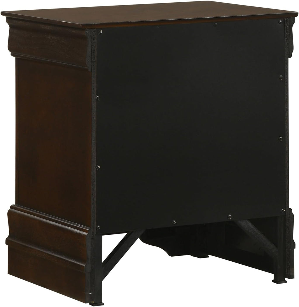 Bruno Cappuccino 4-Piece Full Bedroom Set - Wood Cappuccino - Traditional Silhouette with Elegant Finish - Bedroom Decor