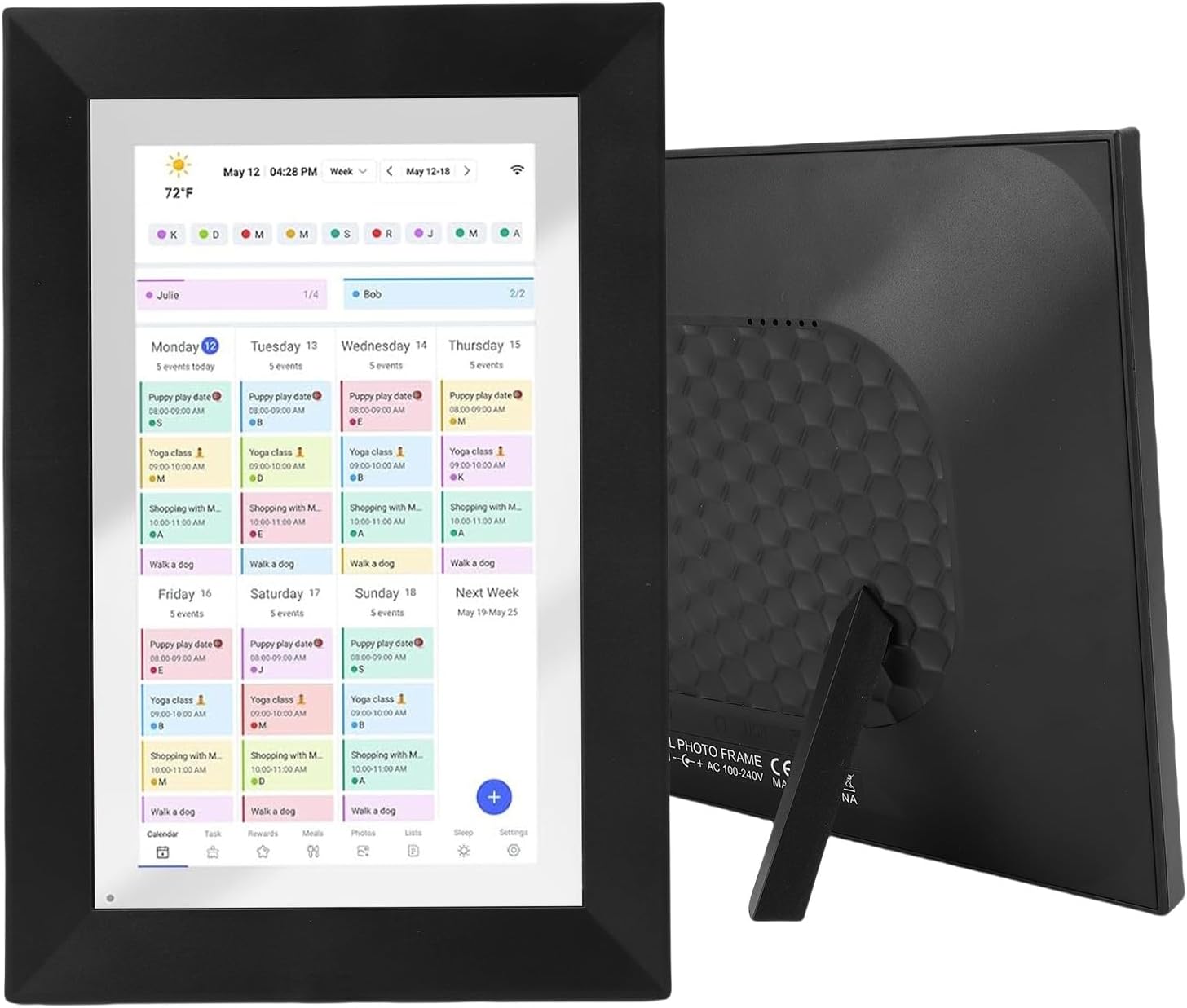 GOWENIC WiFi Smart Digital Calendar, 10.1 Inch Touchscreen, 32GB of Digital Photo Storage, Interactive Chore Chart, Meal Planner, Smart Home Planner (US Plug)