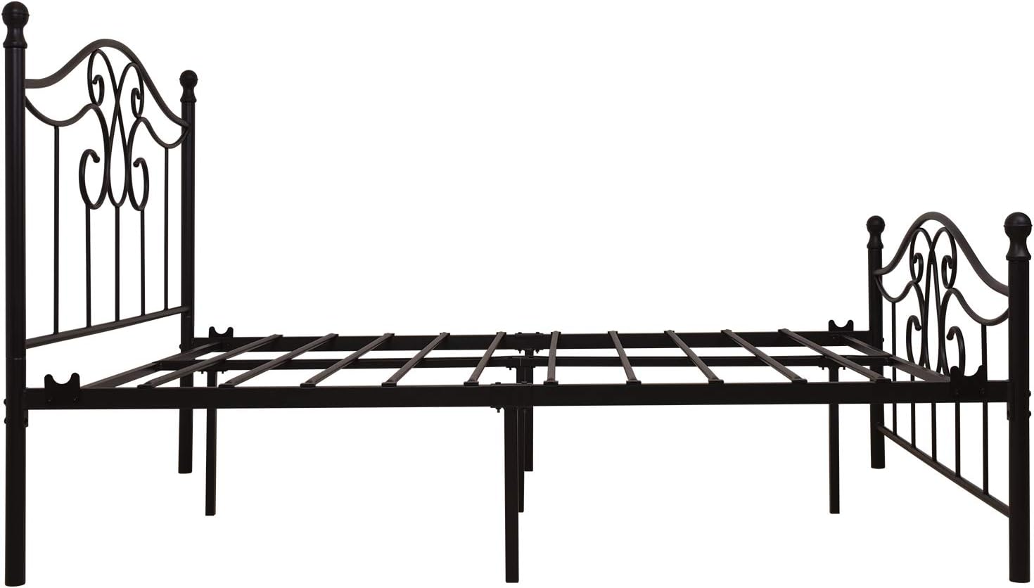 Vintage Sturdy Full Size Metal Bed Frame with Headboard and Footboard Basic Bed Frame No Box Spring Needed (Full,Black)