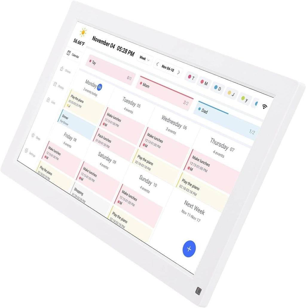 Pomya Digital Calendar, 15.6 Wall Planner, Touch Screen Chore Chart Customize Dashboard, Smart Electronic Calendar for Family Schedules & Meal Planner, Wall Desk Mount (White)