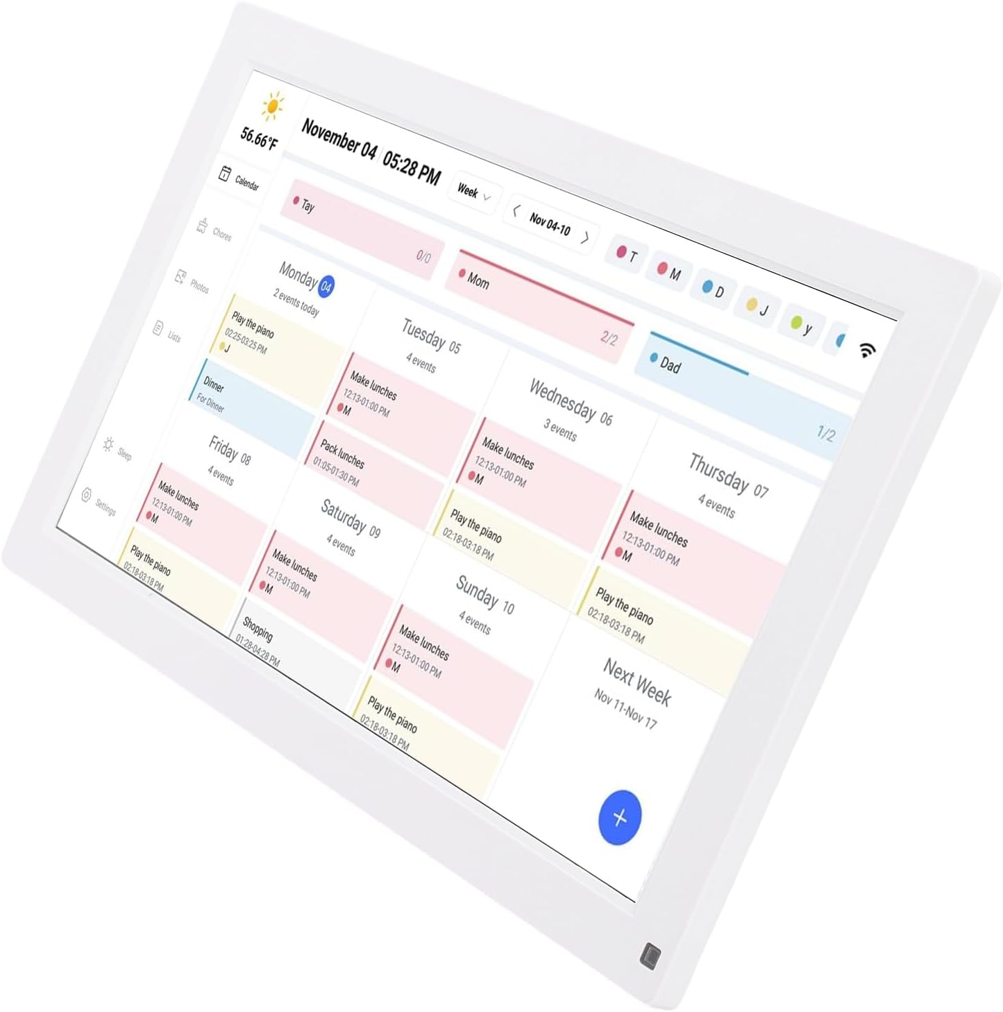 Pomya Digital Calendar, 15.6 Wall Planner, Touch Screen Chore Chart Customize Dashboard, Smart Electronic Calendar for Family Schedules & Meal Planner, Wall Desk Mount (White)