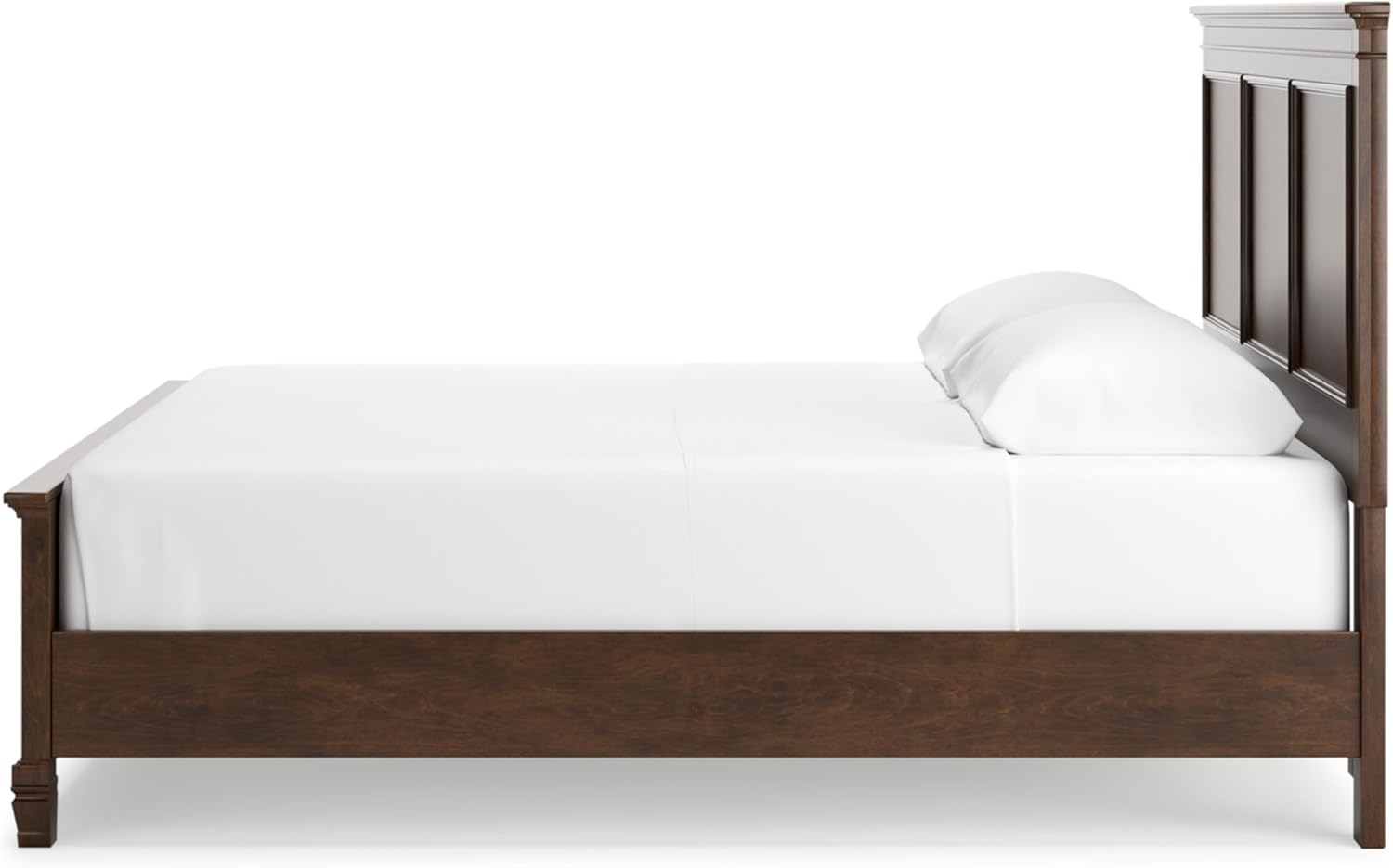 Signature Design by Ashley Danabrin Traditional King Panel Bed with Tapered Feet, Foundation or Box Spring Needed, Dark Brown