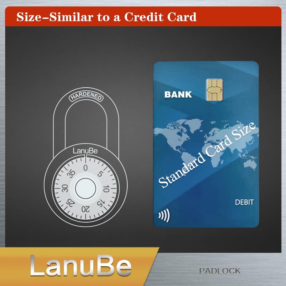 LanuBe Lock Standard Dial Combination Lock, 2 in. Wide, with Different Combinations, Black Turnplate, Pack of 48; Lock for School, Employee, Gym & Sports Locker, Case, Toolbox, Fence and so on