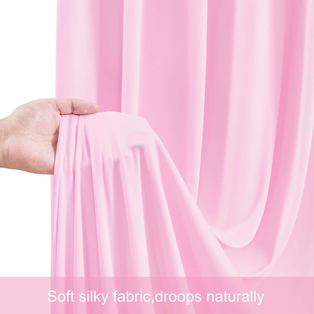 50ft x 12ft Light Pink Backdrop Curtains Wrinkle Free Backdrop Curtain for Wedding Parties Pink Fabric Backdrops Drapes Back Drop Cloth Bridal Shower Stage Curtains Wedding Decorations for Reception