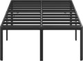 Lutown-Teen 25 Inch High Queen Bed Frame with Rounded Corner Legs, Heavy Duty Metal Queen Platform Bed Frame with Steel Slats Support, No Box Spring Needed, Noise Free, Easy Assembly
