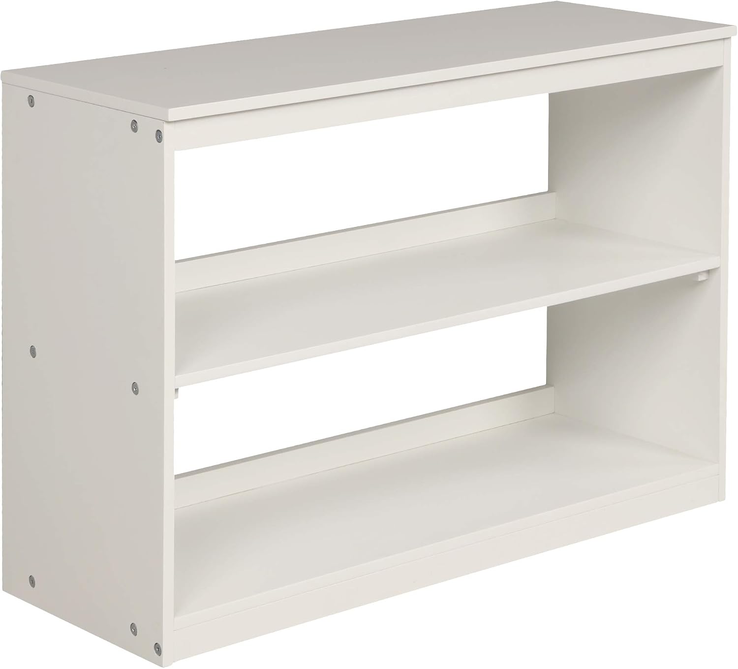 JIVOIT Twin Size Low Loft Bed with Rolling Portable Desk, Wooden Loft Bed with Cabinet/Bookshelf/Drawers/Open Shelves for Kids Teens Adults, No Box Spring Required (White-Twin-Rolling Portable Desk)