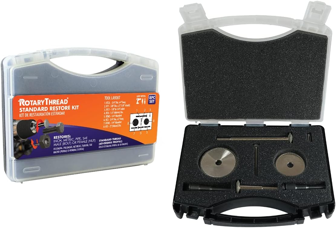 Repair Kits - Faster & Easier to Chase, Restore & Clean Internal or External Threads, All in One Universal Thread Files Set, Inch, Metric, Grooves, Glands, Acme, Buttress Thread