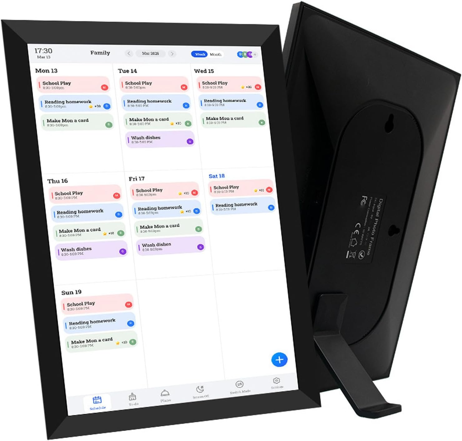 LICAEVEY 10.1 Inch Smart Digital Calendar, HD Touchscreen Family Planner with Chore Chart & Photo Frame, WiFi Connected for Home Office Use