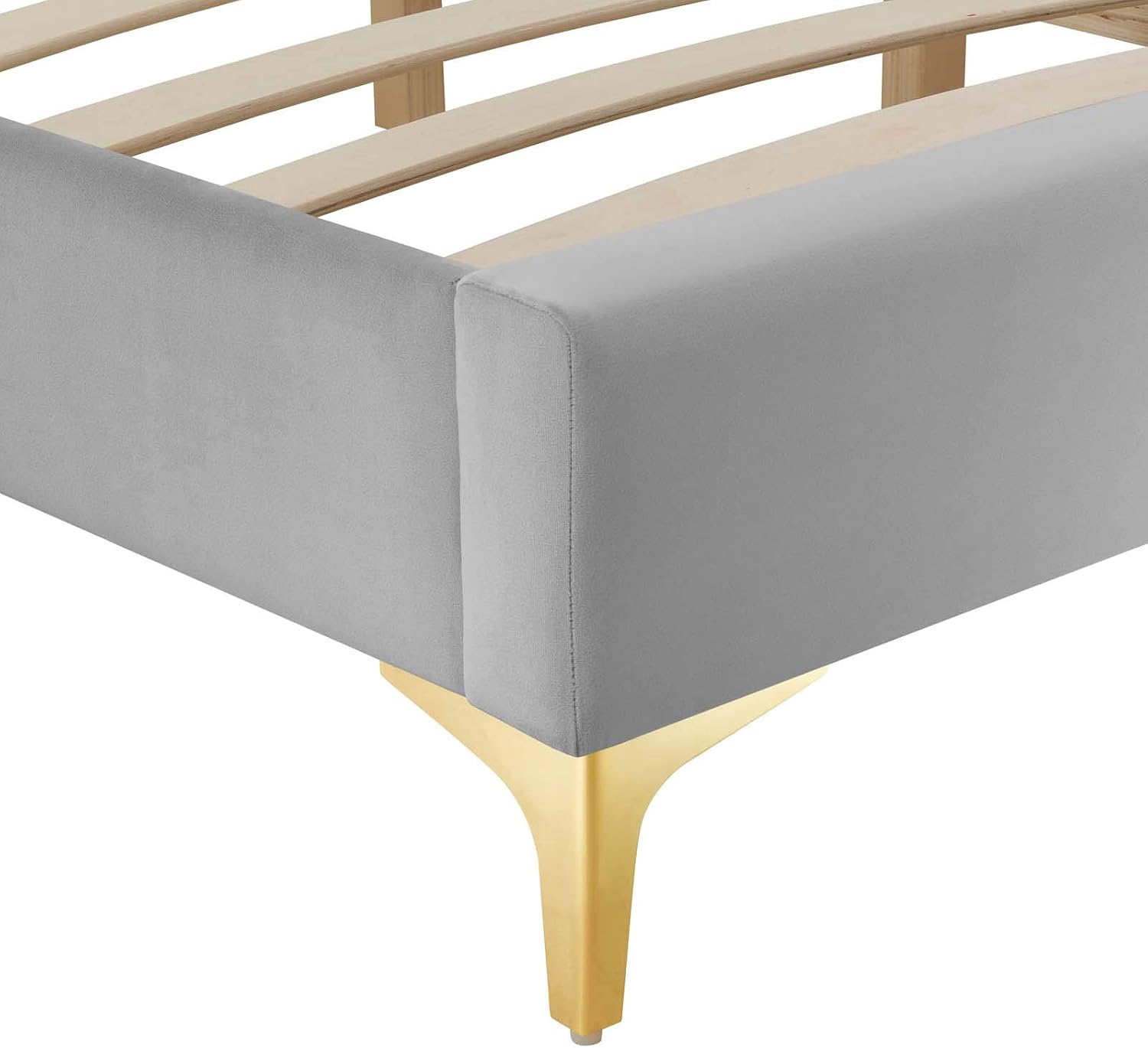 Modway MOD-6306-LGR Sutton Full Performance Velvet Bed Frame, Light Gray