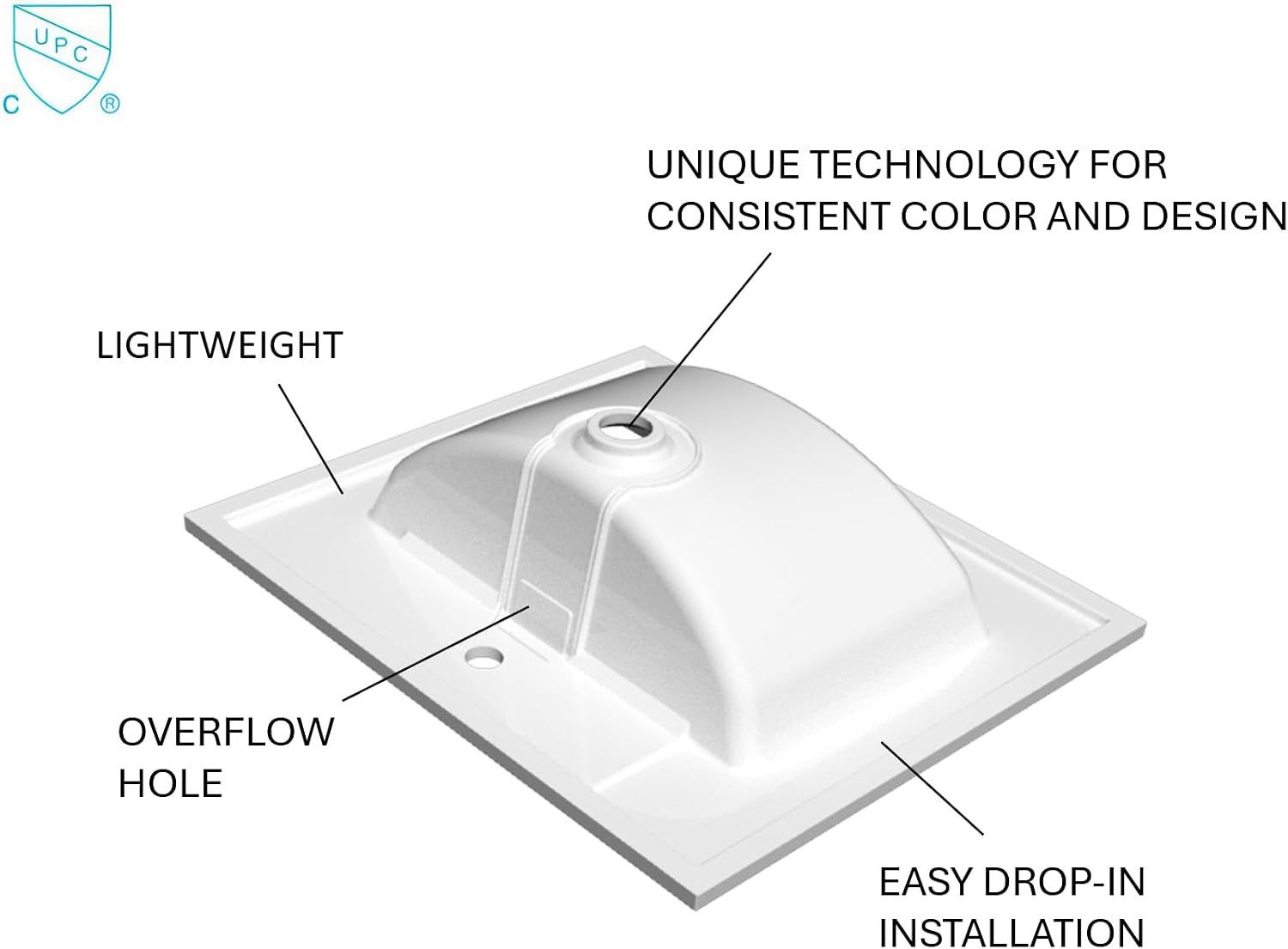 31' Bathroom Vanity Top with Integrated Sink – Solid Surface Resin Streamline Countertop, Single Faucet Hole, Built-in Overflow, Easy-to-Clean Matte White Finish, 31' W x 22' D