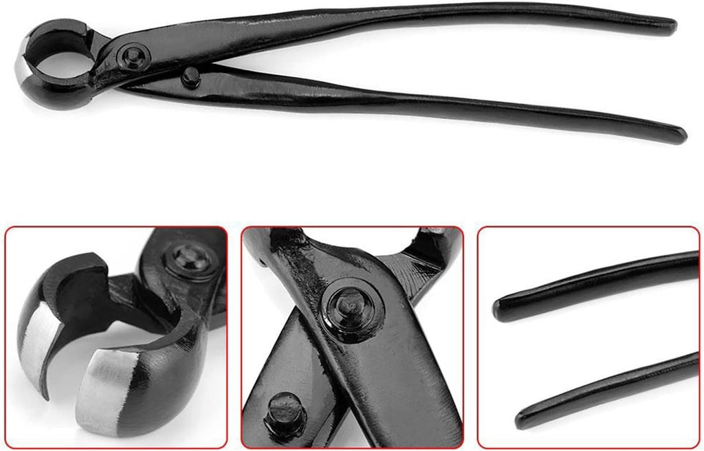 Trimming Tool Round Edge Cutter Beginner Bonsai Tools Multi - Function As Branch Cutter and Knob Cutter 210 mm Carbon Steel and Versatile. (Black)