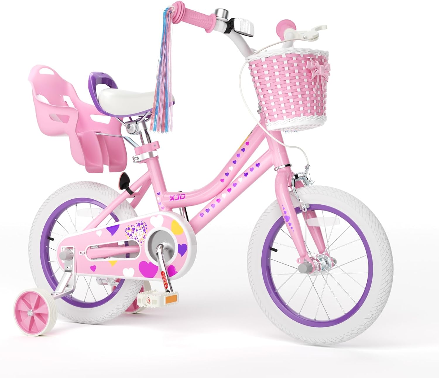 XJD Girls Bike for 2-12 Years Old Kids 12 14 16 20 Inch Toddler Bike,Retro Style Kids Bike with Training Wheels, 20 Inch Girl Bicycle with Kickstand