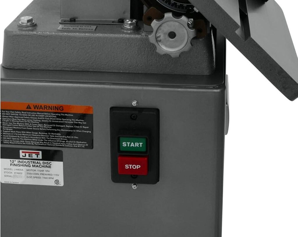 JET 12-Inch Disc Finishing Machine, 1960 RPM, 1.5 HP, 115/230V 1Ph (J-4400A)