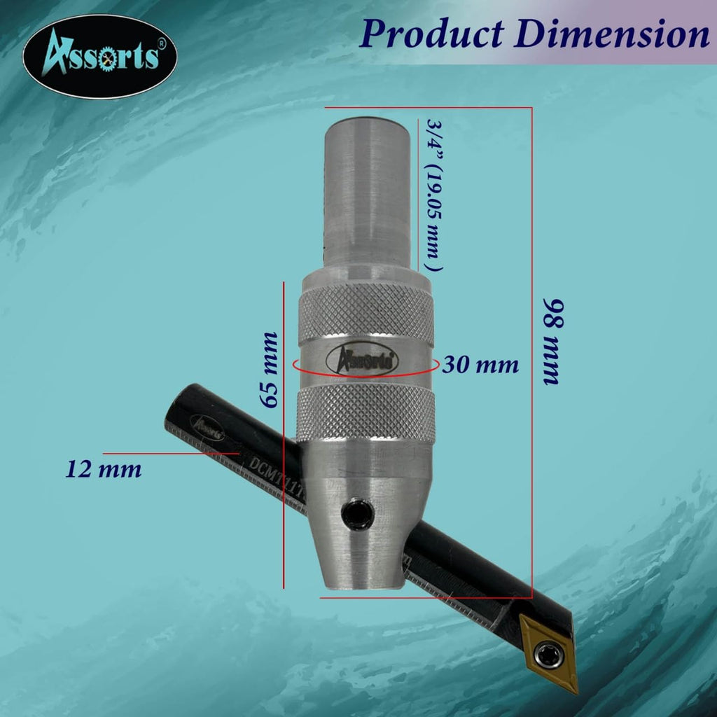 Fly Cutter with 3/4' (19.05 mm) Straight Shank & Indexable Boring Bar – Includes 10 PCS DCMT 11T304 Inserts & Plastic Case | Ideal for Facing & Boring | Watch Video for Details