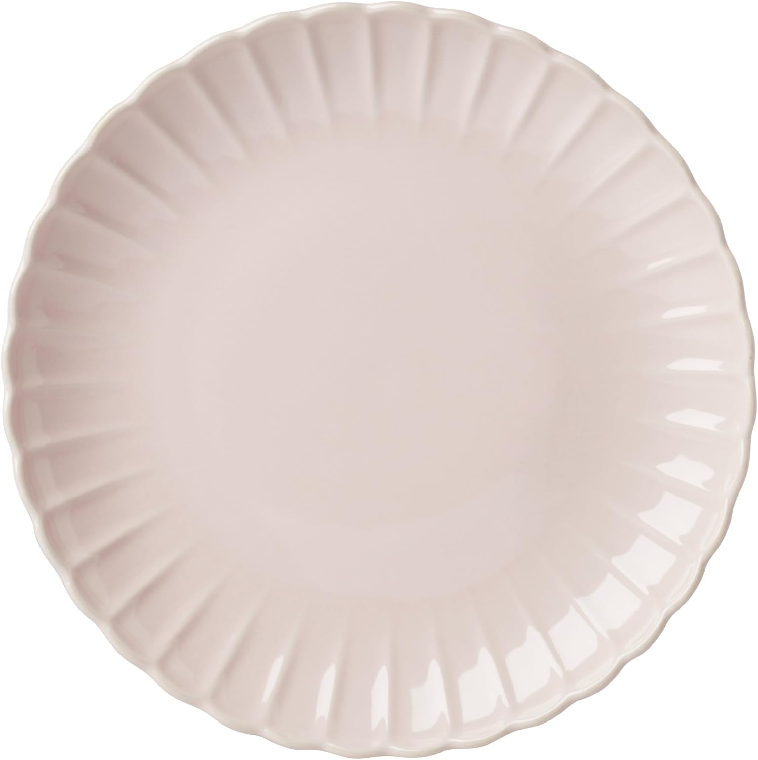 Lenox Dinnerware Set, French Perle Scallop Blush 12-Piece Set, Service For 4, Stoneware, Dishwasher Safe, Microwave Safe, Plates and Bowls sets, Dish Set, Plate Set, Home And Kitchen (Pink, 12 Piece)