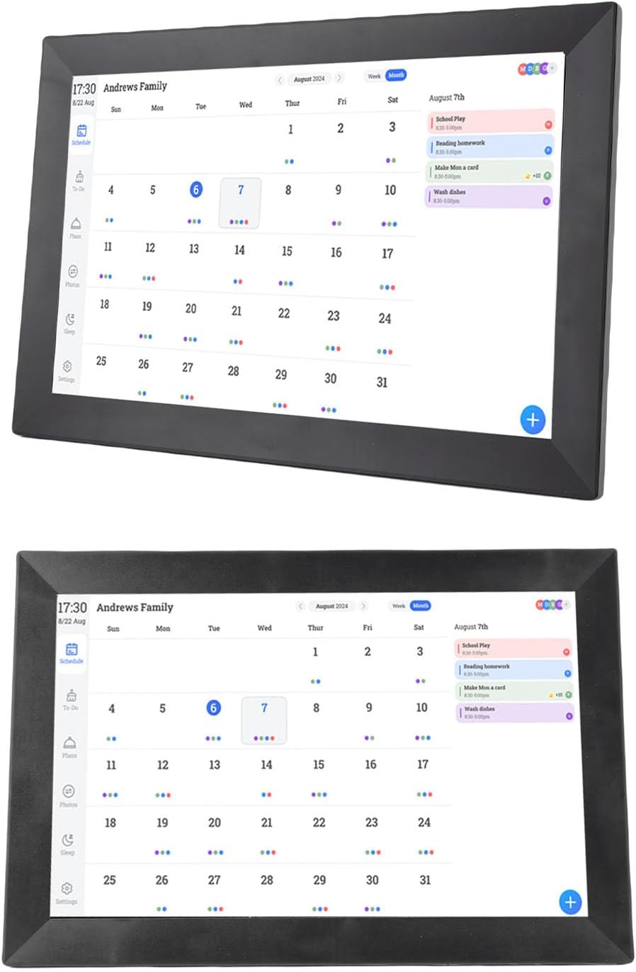 Gugxiom Smart Digital Calendar 13.3Inch WiFi Touchscreen, Electronic Family Planner Photo Frame, Syncs Chores Meals, 32GB Interactive Display, AI Restoration, Auto Sleep (US Plug)