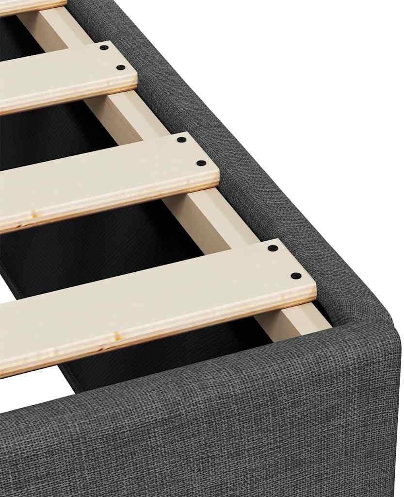 Dark Gray Polyester Twin XL Bed Frame with Plywood and Engineered Wood, Modern Minimalist Design with Breathable Fabric Upholstery for Sturdy Support and Easy Assembly,