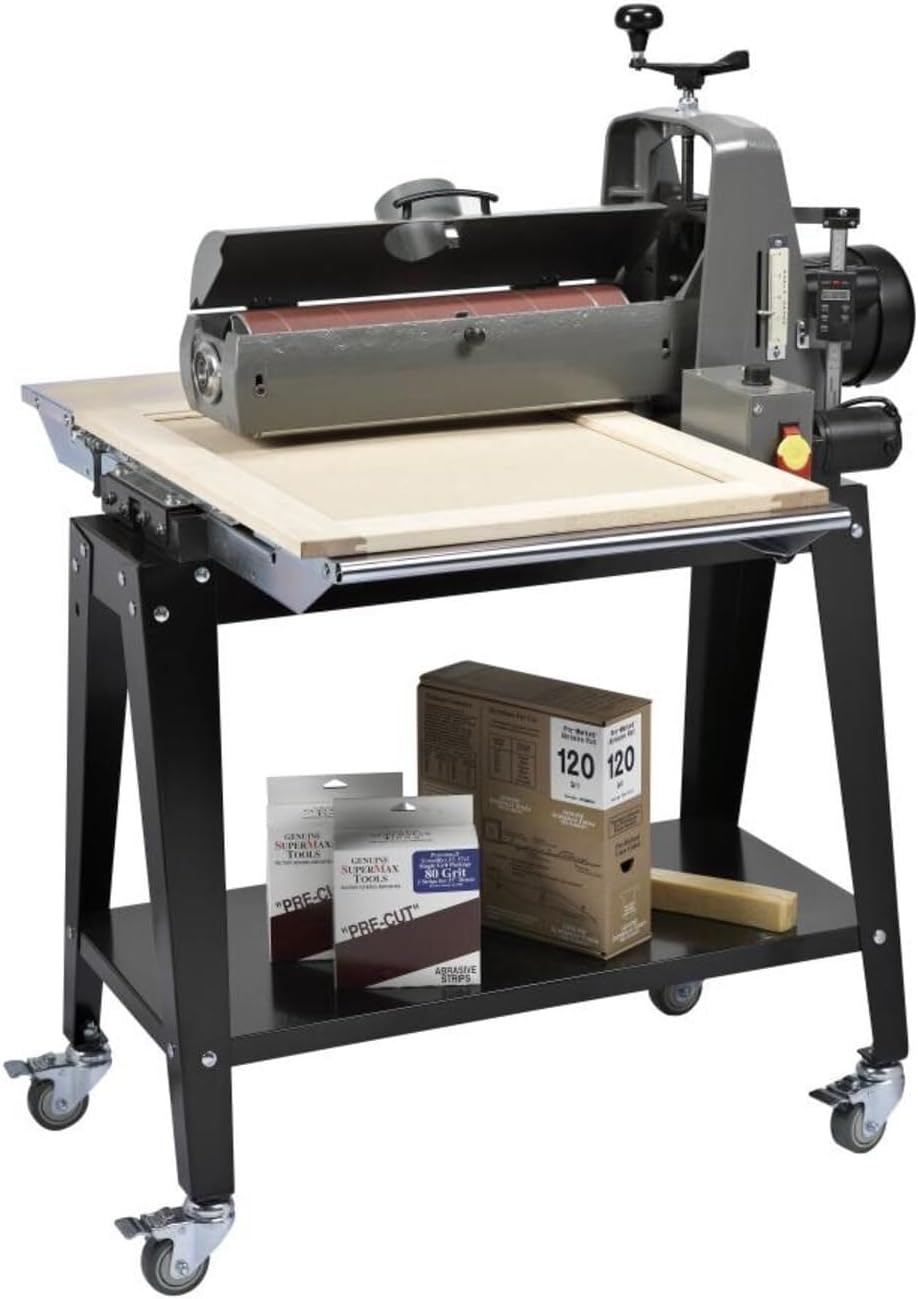 SUPERMAX TOOLS Drum Sander with Flatness Guarantee, Intellisand Technology and Patented Abrasive Attachment System. Model 19-38 (SUPMX-71938-D)