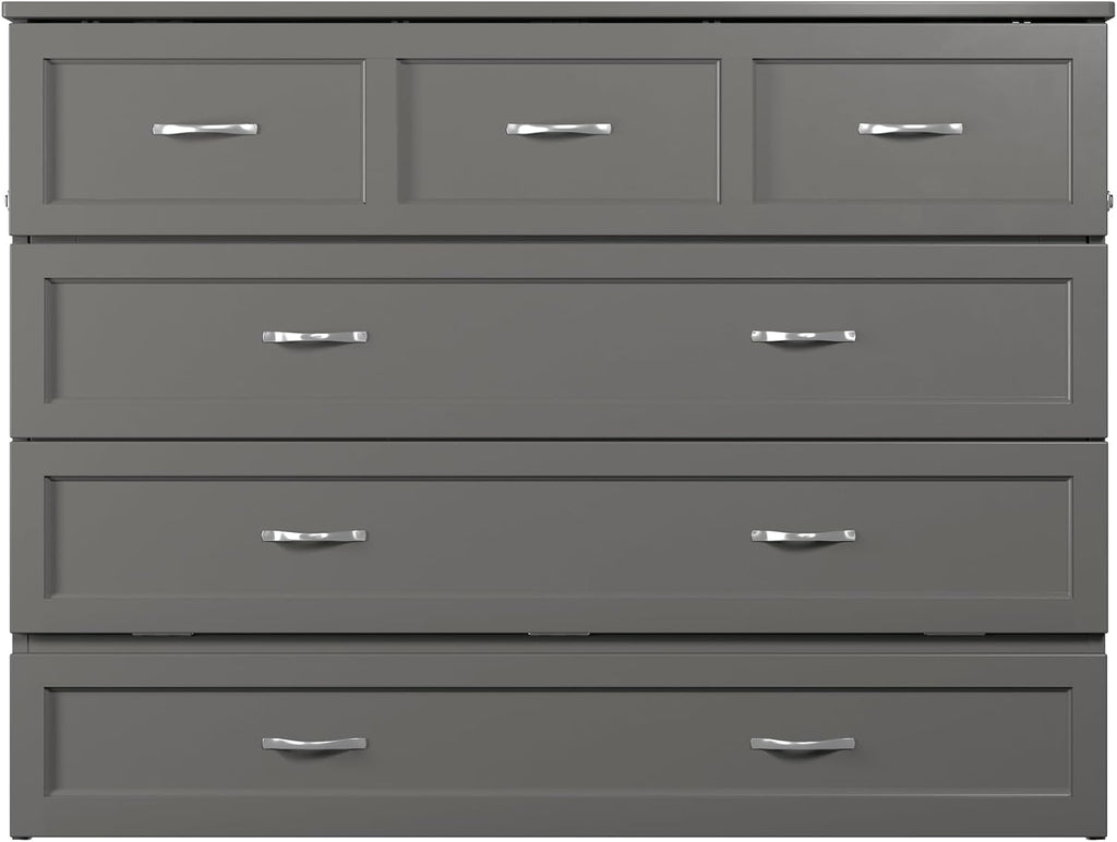 AFI Deerfield Murphy Bed Chest Full w/Charger Grey
