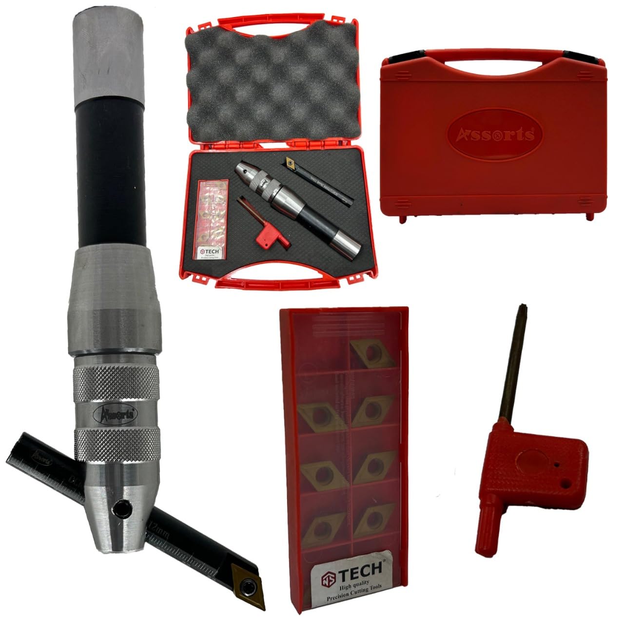 New Fly Cutter with R8 7/16 UNF Drawbar Shank, indexable Boring bar, 10 PCS Inserts (DCMT 11 T304), T-15 Key & Plastic case. Ideal for Facing & Boring. Watch The Working Video for Details