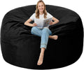 5FT Bean Bag Chair with Ultra Soft Velvet Cover Bean Bag Sofa with Memory Foam Bean Bag Chairs with Large Size Lazy Sofa for Dorm Office Living Room Bedroom Black 5'