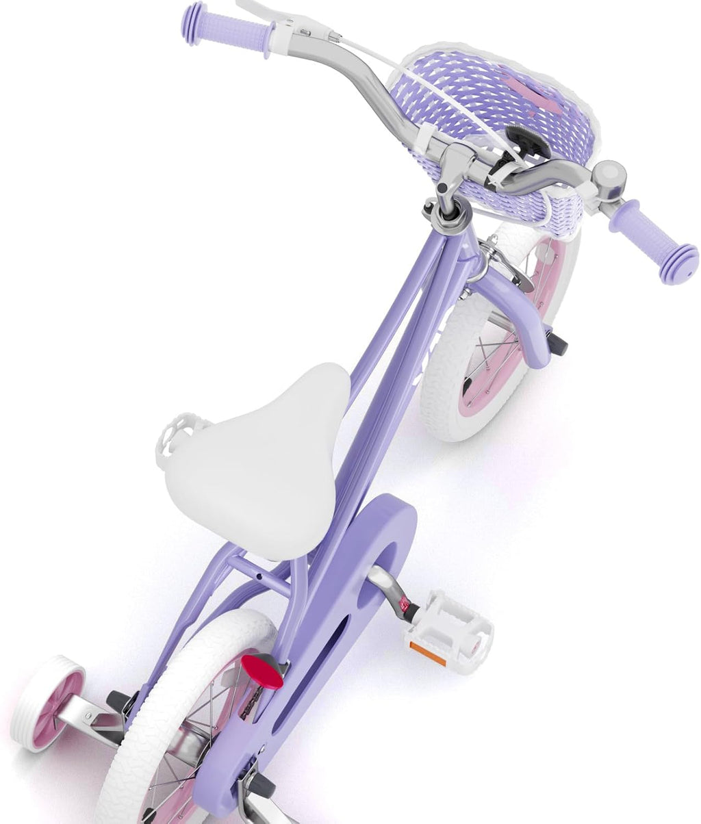 XJD Girls Bike for 2-12 Years Old Kids 12 14 16 20 Inch Toddler Bike,Retro Style Kids Bike with Training Wheels, 20 Inch Girl Bicycle with Kickstand