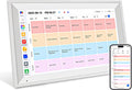 15.6' Smart Digital Wall Calendar, 1920 * 1080P Touchscreen Electronic Wall Planner, Family Schedule Organizer Digital Photo Frame with Built-in 64GB Memory, White