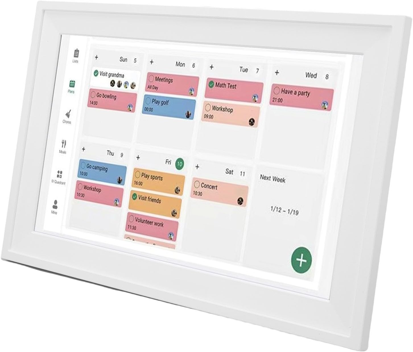 Tangxi 15.6 Inch Smart Digital Calendar 2025, Family Calendar with Touchscreen Chore Chart & Meal Planner for Family Schedules, Digital Photo Frame & Memo Board (US Plug 100‑240V)