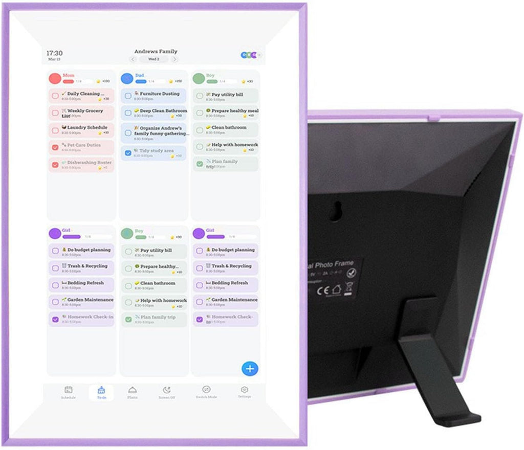 Cryfokt 10.1in 1280X800P Smart Digital Calendar with Chore Chart and Meal Schedule, Full HD Touchscreen Family Planner, ABS Functionality Digital Planner, Photo Frame