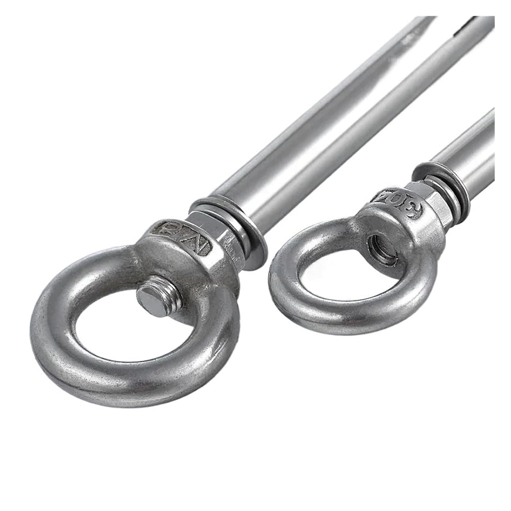 Anchor Bolts,Expansion Bolt, 5Pcs Stainless Steel Universal Ring Expansion Screw Sleeve Anchor Concrete Eye Bolt Installation Artifact Long Hook(M8*60MM)