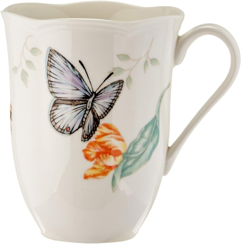 Lenox Dinnerware Set, Butterfly Meadow 18-Piece Set, Service For 6, White Porcelain, Butterfly And Flower Designs, Plates And Bowls Sets, Dishwasher Safe, Home & Kitchen (Assorted, 18 Pieces)