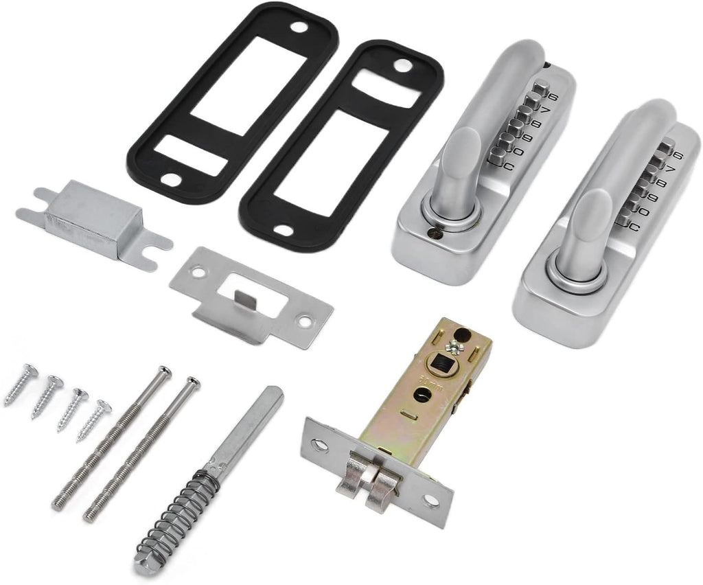 Double Sided Keyless Door Lock with Handle, Double Keypad Door Lock, Mechanical Keypad Door Lock Sunsn Waterproof Digital keyless Gate Locks for Outdoor Fences