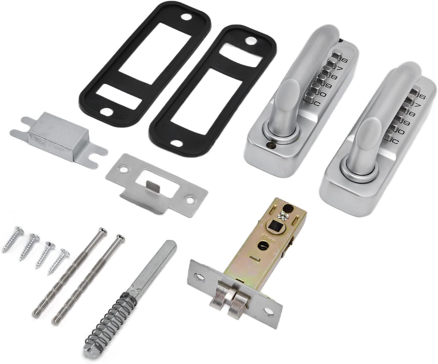 Double Sided Keyless Door Lock with Handle, Double Keypad Door Lock, Mechanical Keypad Door Lock Sunsn Waterproof Digital keyless Gate Locks for Outdoor Fences