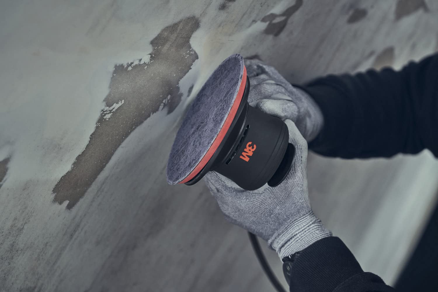 3M Xtract Random Orbital Sander, Pneumatic 88942, 5 in, with Central Vacuum Attachment, 3/16 in Orbit, Ergonomic and Lightweight ROS, .28 HP (209W) Motor Black