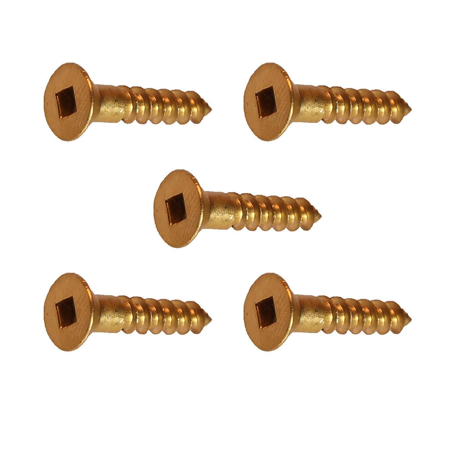 #4 x 1/2' Brass Wood Screws Square Drive, Flat Head Countersunk Qty 500 Durable Fasteners for Construction Automotive Repair Machinery Assembly Improvement Projects
