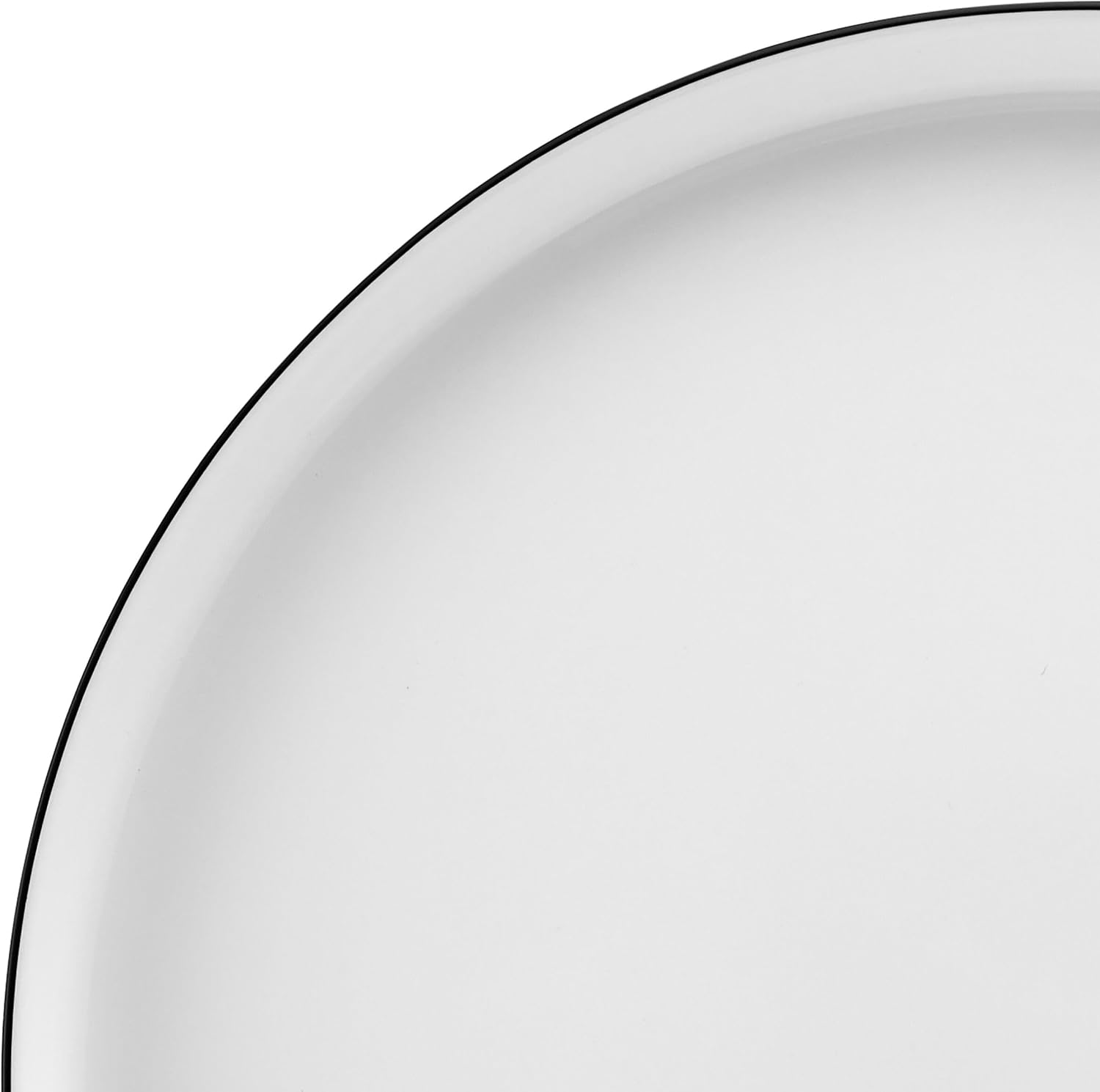Mikasa Samantha 12 Piece Bone China Dinnerware Plate and Bowl Set, Service for 4, Black Banded Rim, Chip-Resistant, Lightweight, Durable, White
