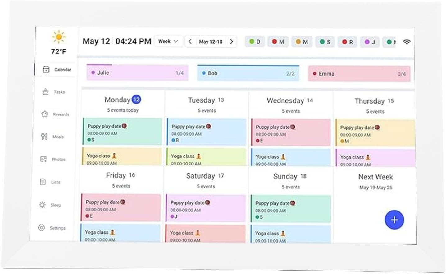 Diydeg 15.6' Smart Digital Calendar Chore Chart, 1080P HD WiFi Touchscreen Interactive Display with Meal Planner, Auto Sync & Picture Frame, Electronic Calendar for Family Schedules (US)