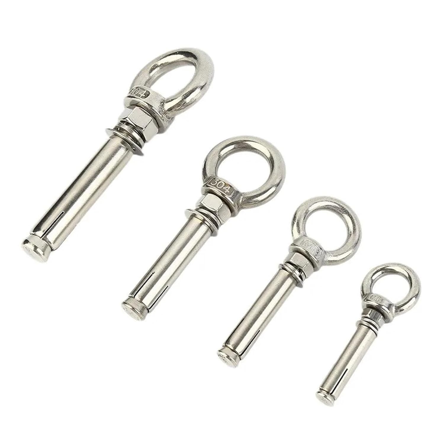Anchor Bolts,Expansion Bolt, M6/M8/M10 Sleeve Anchor Concrete Expansion Eye Bolt Stainless Steel Installation Artifact Hook Universal with Ring Screws 1PCS(M10x90mm)