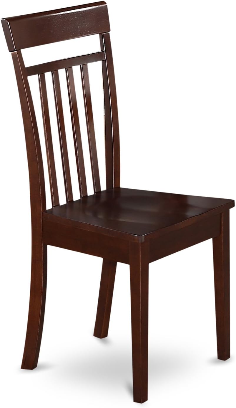 East West Furniture CAP7S-MAH-W 7 Piece Dining Room Furniture Set Consist of a Rectangle Kitchen Table and 6 Dining Chairs, 36x60 Inch, Mahogany