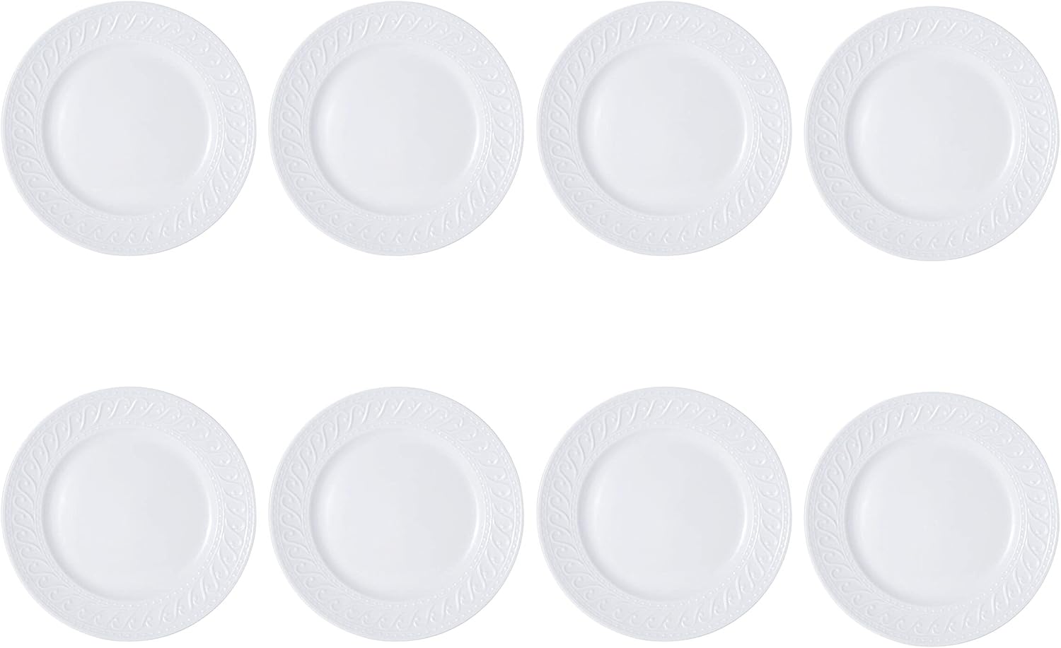 Pfaltzgraff Sylvia 32-Piece White Dinnerware Set, Service for 8, Durable Stoneware Plates, Bowls, and Mugs, Microwave and Dishwasher Safe