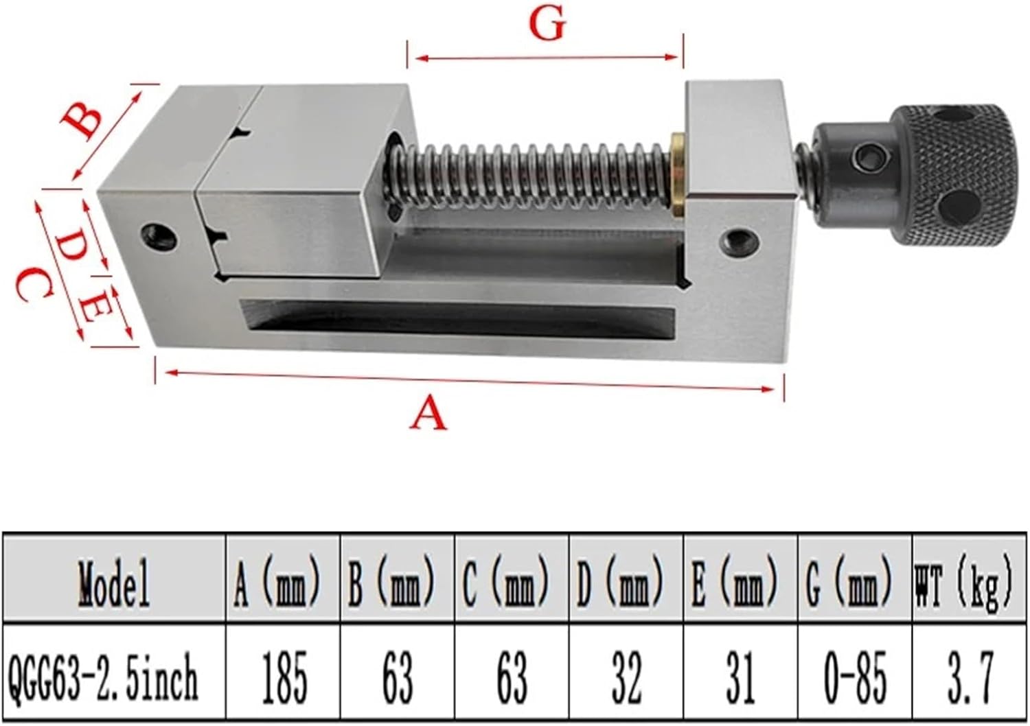 2.5 Inch High Precision Vise Grinding Vise, Hardened Surfaces, Accurate And Versatile