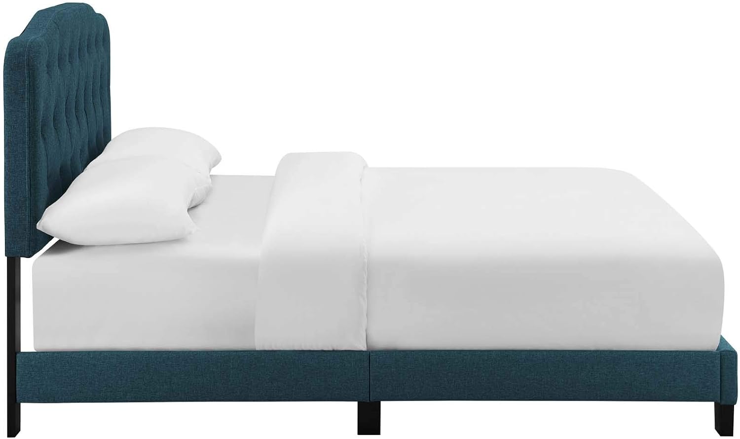 Modway Amelia Tufted Fabric Upholstered Full Platform Bed in Azure