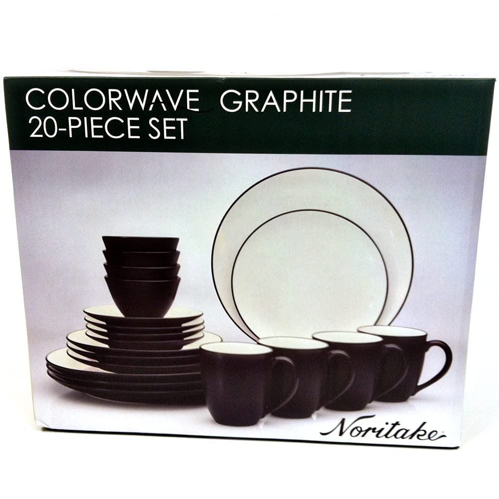 Noritake Colorwave Graphite 20-Piece Dinnerware Set, Service for 4