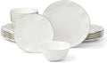 Lenox Dinnerware Sets, Blue Bay White 18-Piece Dinnerware Set, Service For 6, Porcelain Material, Dishwasher Safe, Microwave Safe, Bowls, Plates And Bowls, Dinner Dishes, Plates (White, 18 Piece)