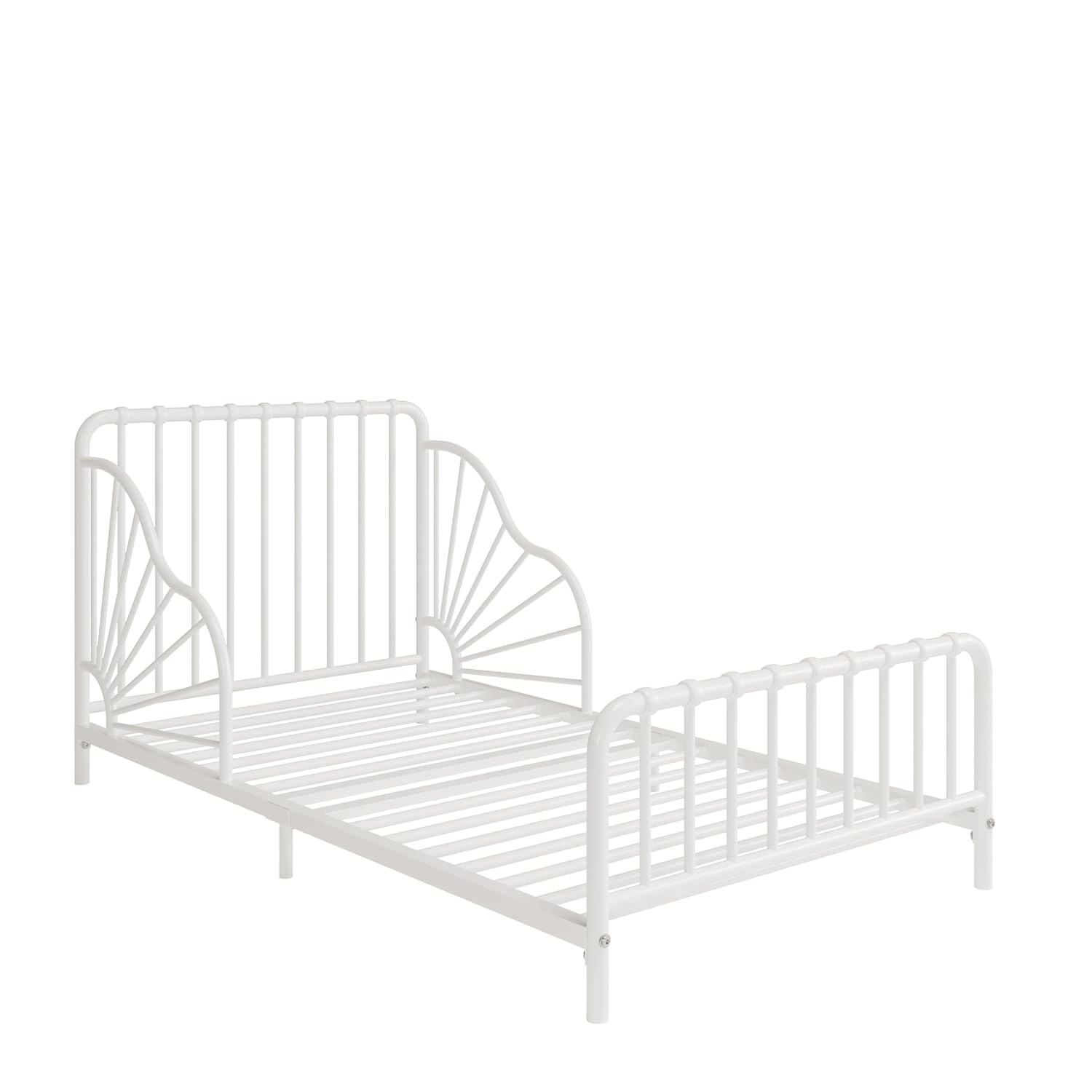 Little Seeds Quinn Whimsical Metal Toddler Bed, Off White