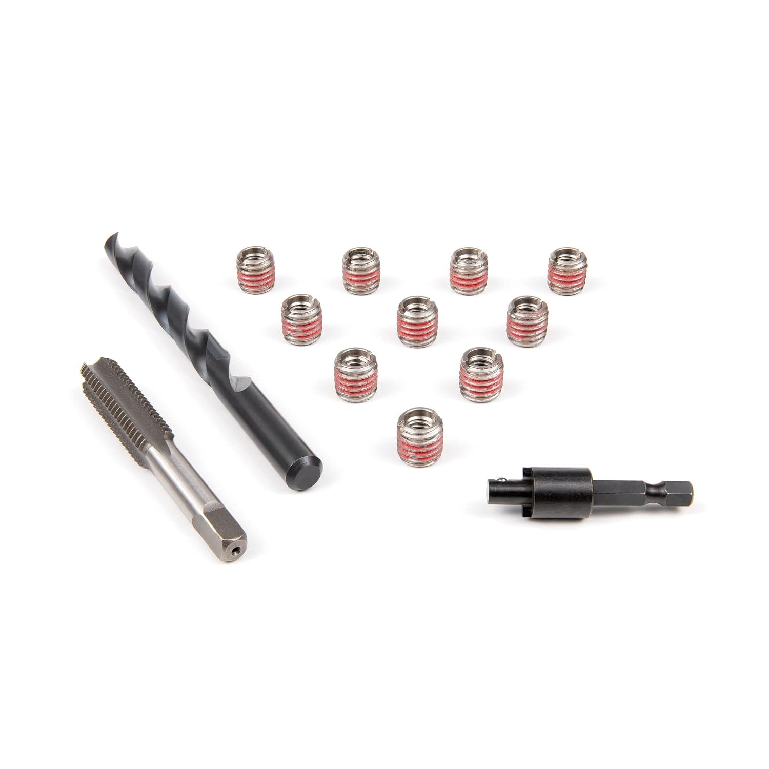 E-Z LOK Metal Thread Repair Kit Tool and Stainless Steel Threaded Inserts Standard Wall M8-1.25 x 1/2-13