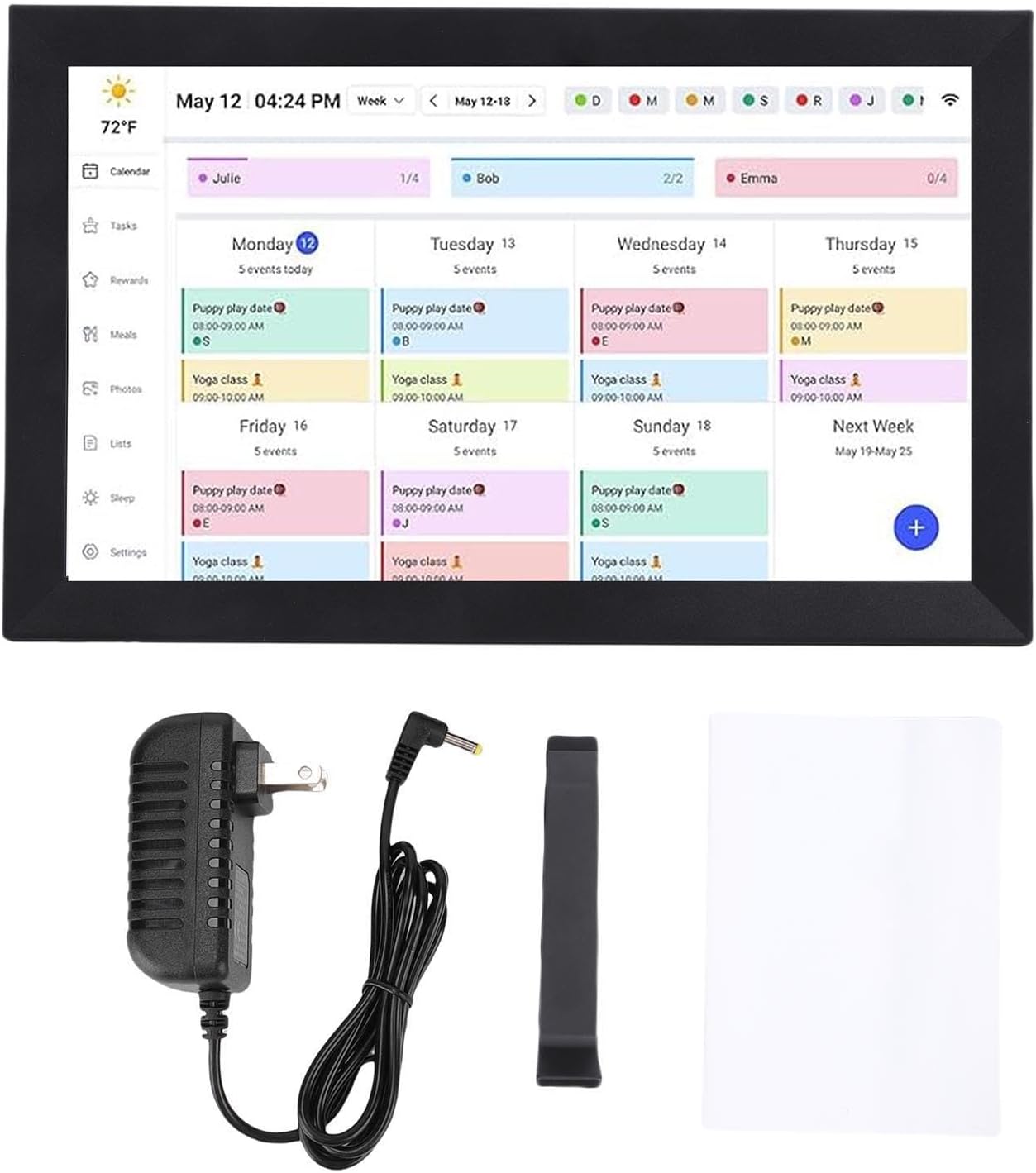Smart Digital Calendar, 15.6 Inch Touchscreen WiFi Full HD 1080P Interactive Display Family Planner with, for Home Organization Wall or Desk Mount (US Plug)