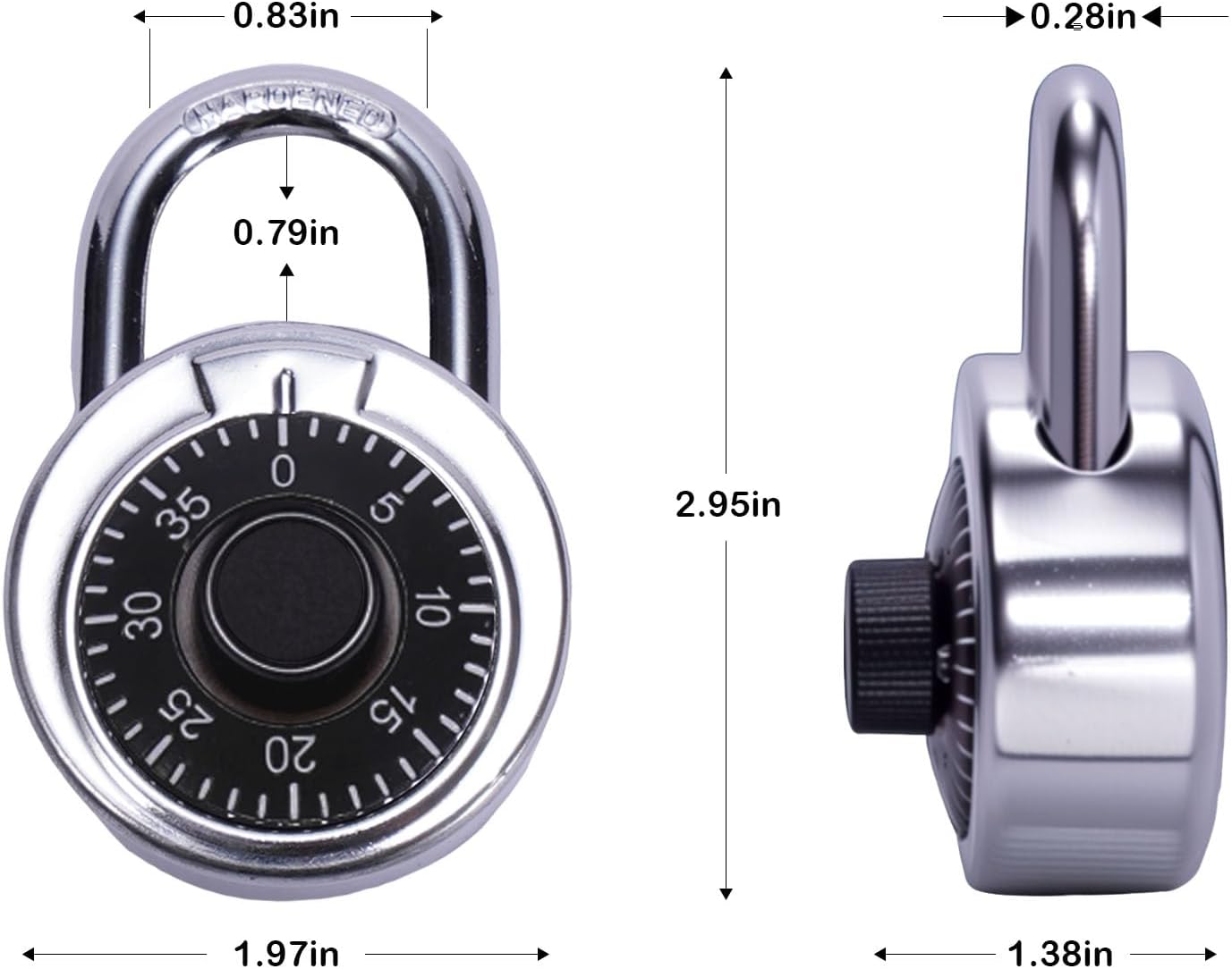48 Pack 50 mm (2') Black Dial Combination Padlocks, Hardened Steel Shackle, Locker Keyless Combination Locks for Gym Lockers, School Lockers, Office Lockers, and Toolboxes