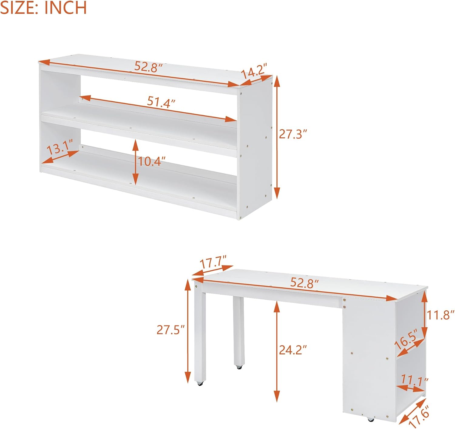 Full Size Loft Bed with Retractable Writing Desk, Wooden Loft Bed with 3 Drawers and Shelves, Storage Stairs, Versatility Low Loft Bed Storage Bed for Kids Boys Girls Bedroom (White,Storage Stairs)