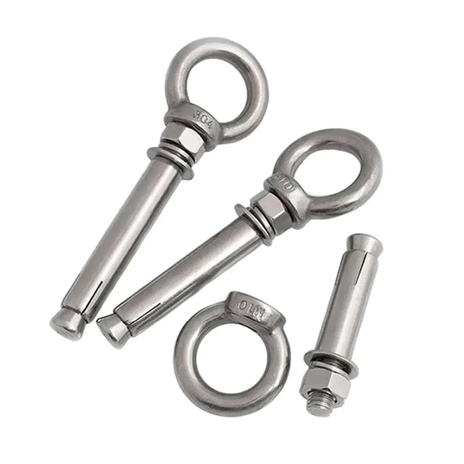 Anchor Bolts,Expansion Bolt, M6-M20 Sleeve Anchor Concrete Expansion Eye Bolt Stainless Steel Installation Artifact Hook Universal with Ring Screws(80mm,M12 1Pc)